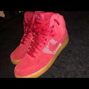 Red suede Air Force One high